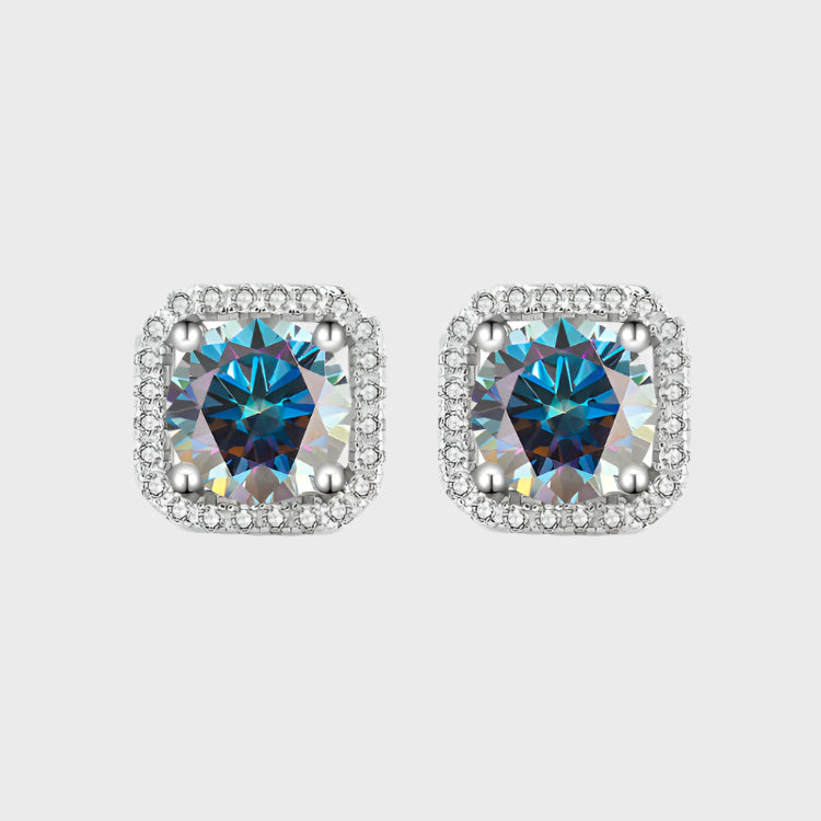 The Moissanite Square Studs