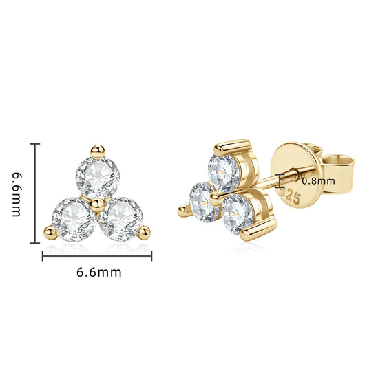 Four Leaf Clover Ear Stud D Color Moissanite All-match Earrings