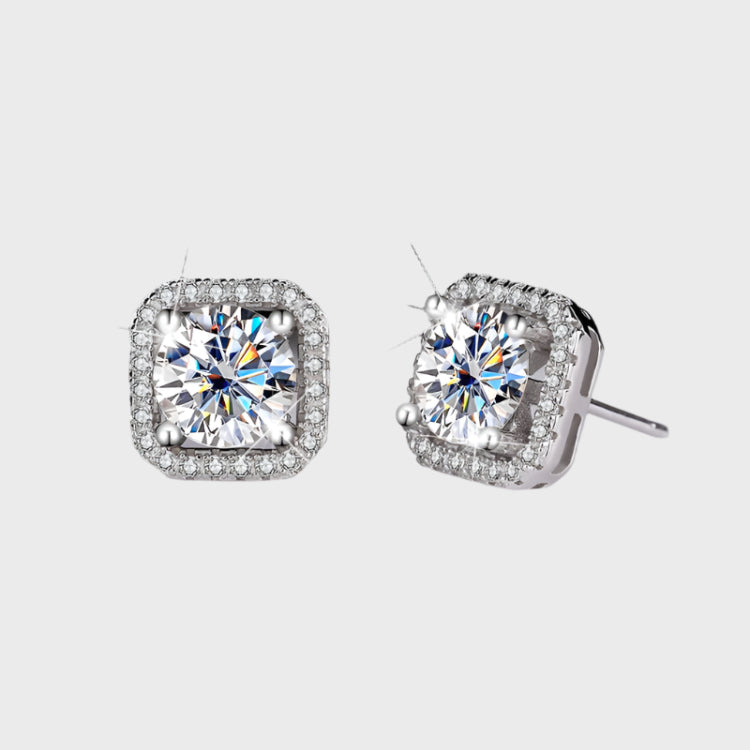 The Moissanite Square Studs