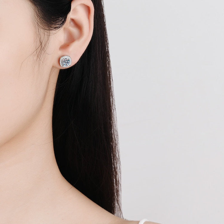 The Moissanite Square Studs