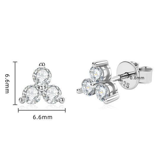 Four Leaf Clover Ear Stud D Color Moissanite All-match Earrings