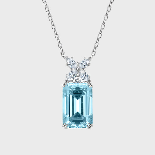 The Aquamarine Emerald Pendant Necklace