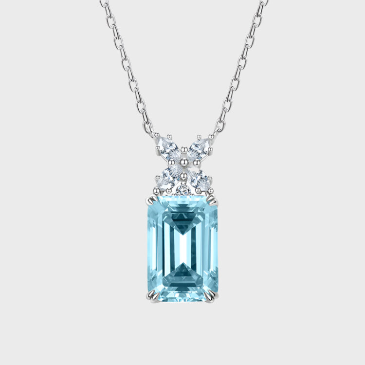 The Aquamarine Emerald Pendant Necklace